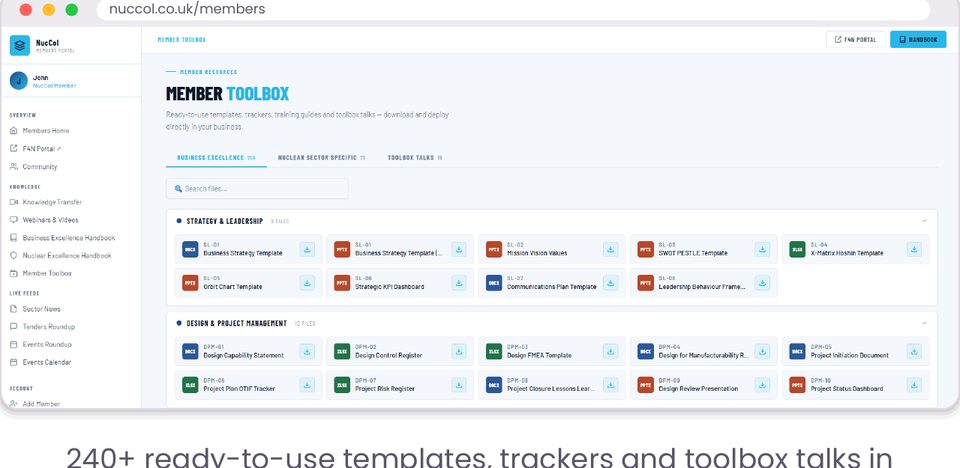 Member Toolbox preview
